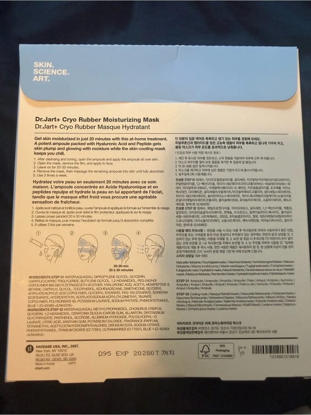 Dr. Jart+ Cryo Rubber Hydrating and soothing Mask Duo - Blue & Green